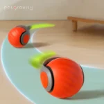 PetGravity Speedy Tail 2.0 automatic cat toy moving across an indoor floor, showing its motion and trail.